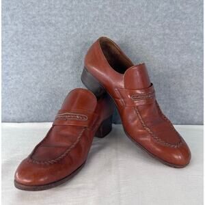 Vintage Bostonian Men’s sz 8 Slip On 70s Style Loafer Disco Workwear Office